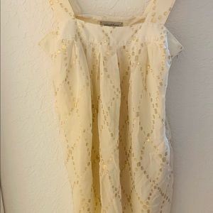 Adam Lippes Lamé Silk mini dress cream gold